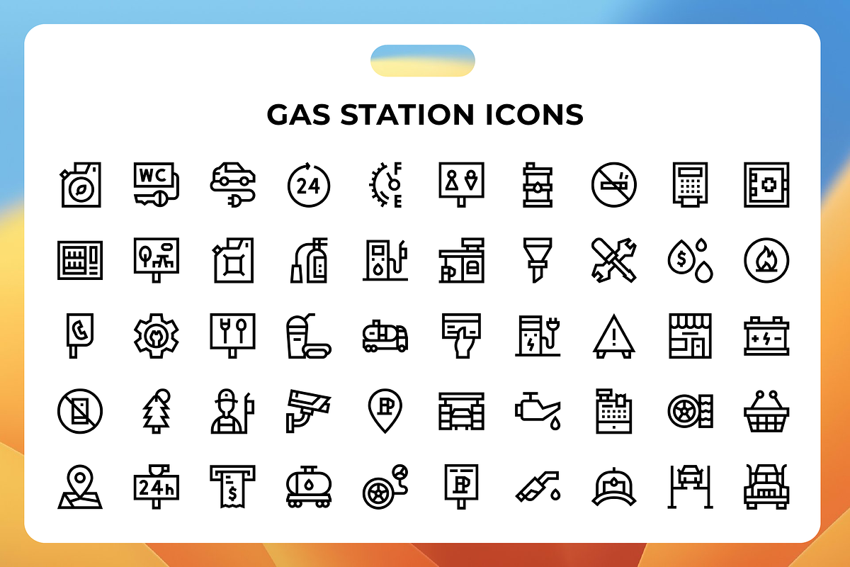 Gas Station Icons, an Icon by Wencory