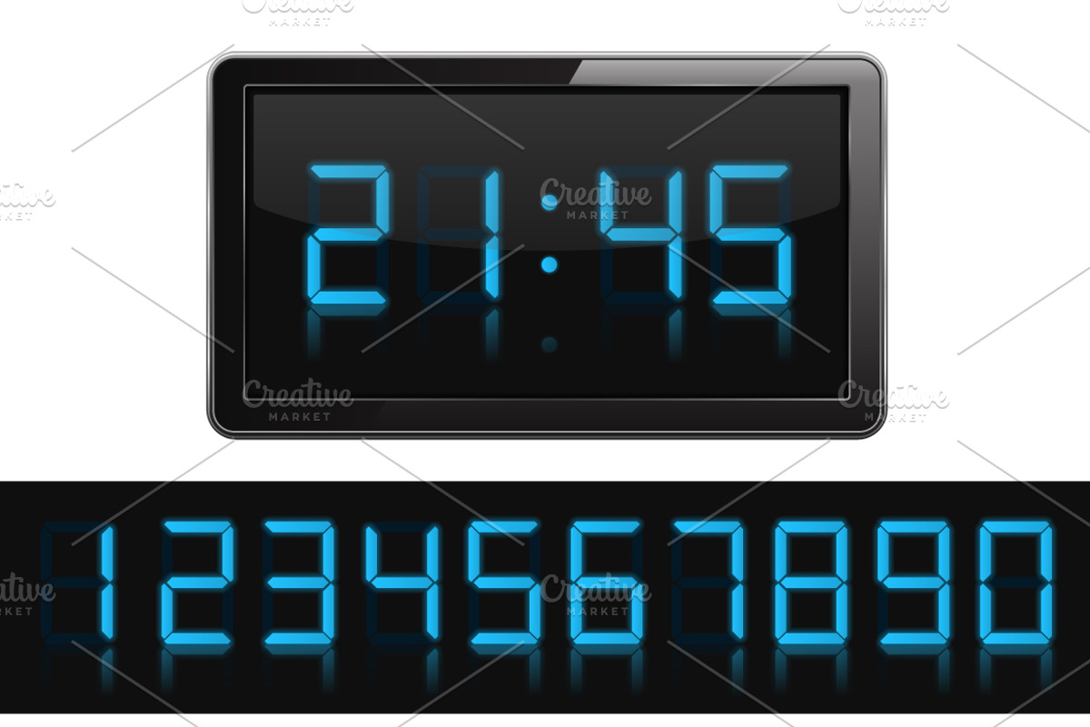 Digital Clock and Numbers, a Graphic by PixMarket (Photo 1 of 2)