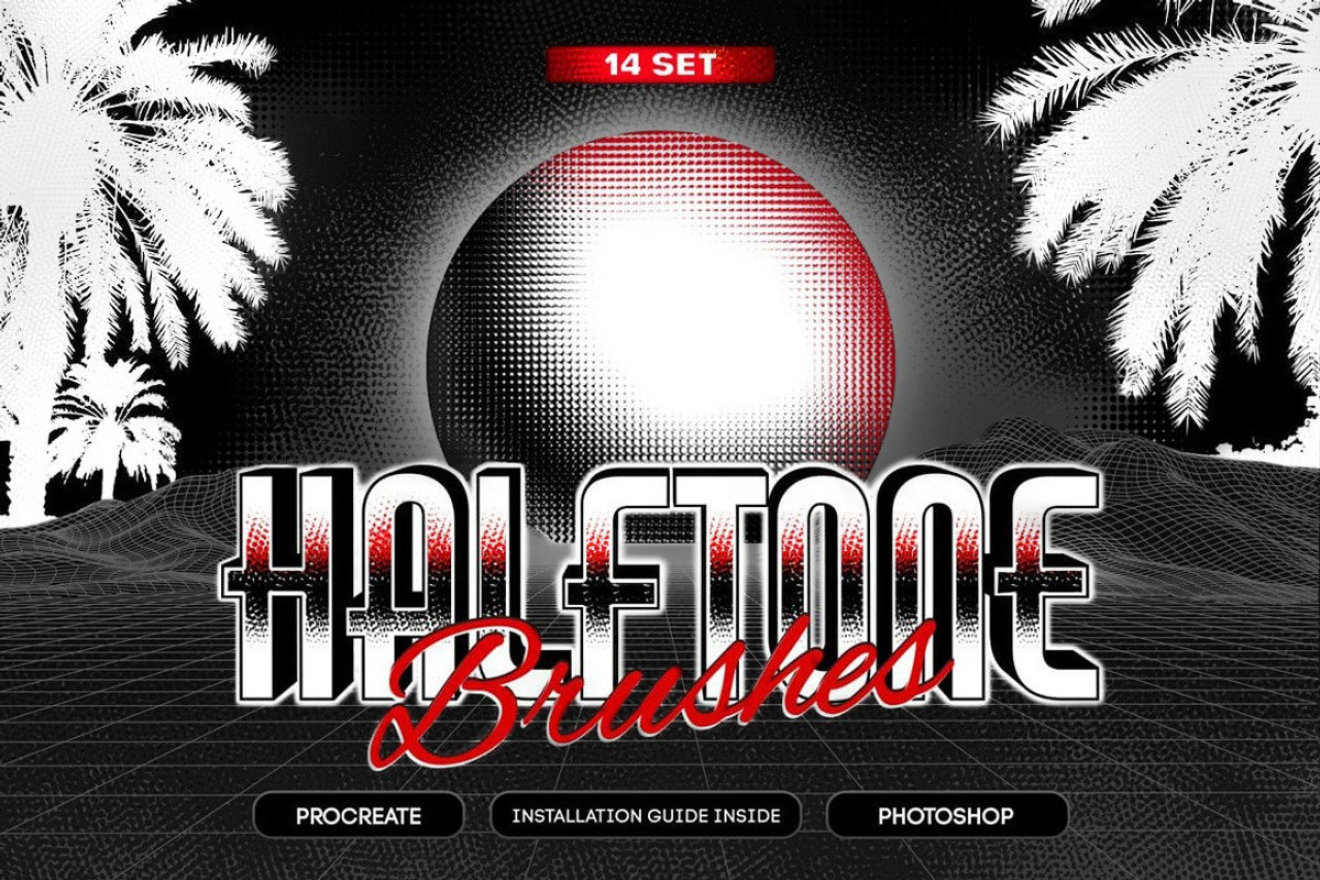 Halftone Brushes for Procreate & PS, a Brush Add-On by RDShop (Photo 1 of 6)