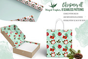Christmas elves seamless patterns, a Seasonal Illustration by Winged Graphics (Thumbnail 2 of 4)