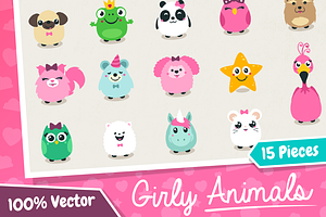 Vector Girly Animals