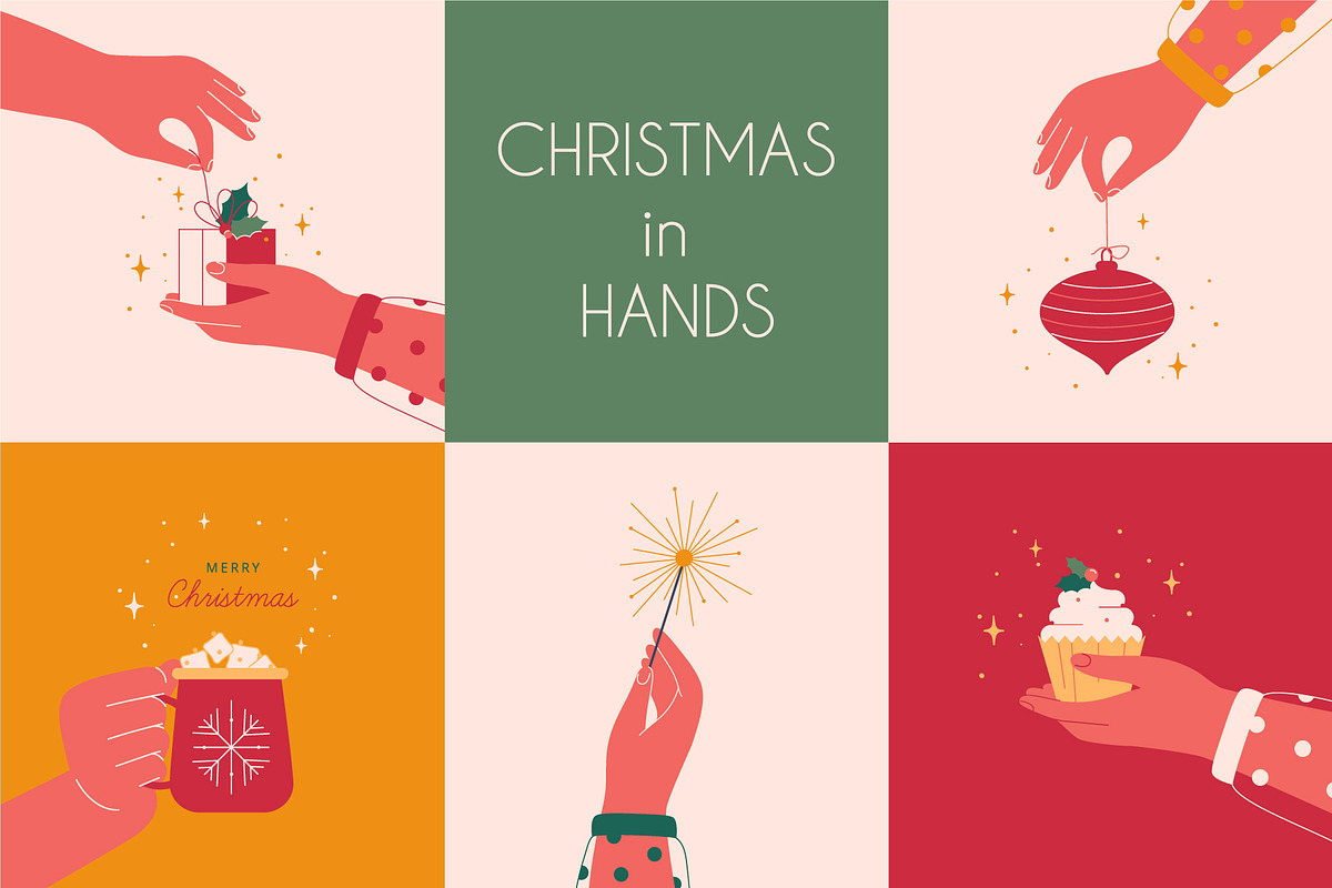 Christmas in Hands, a Seasonal Illustration by Mary Long (Photo 1 of 9)