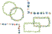 I'm Blue Watercolor Flowers Clip Art, an Illustration by OM Creativ (Thumbnail 3 of 8)
