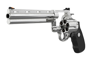 Revolver Firearm Gun Chrome Set