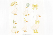 Silly goose and daisy - clipart, an Animal Illustration by Lolytop Studio (Thumbnail 2 of 4)