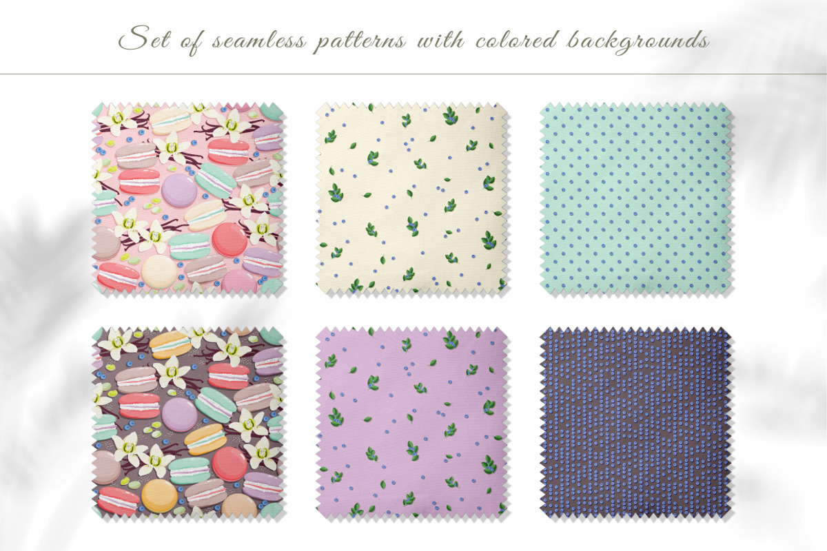 Macarons and blueberry 3, a Pattern Graphic by Yummy (Photo 3 of 10)