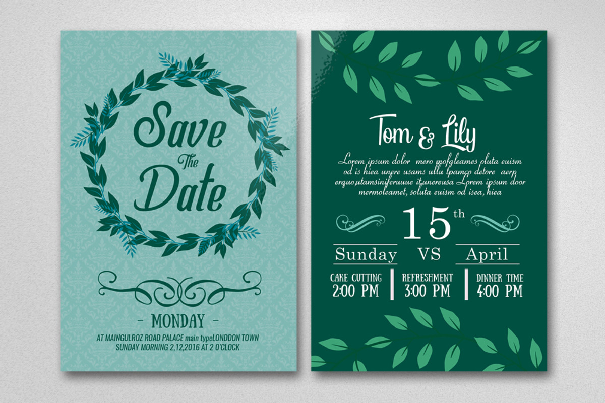 Two Sided Save The Date Wedding Card, an Invitation Template by Business Flyers (Photo 2 of 2)