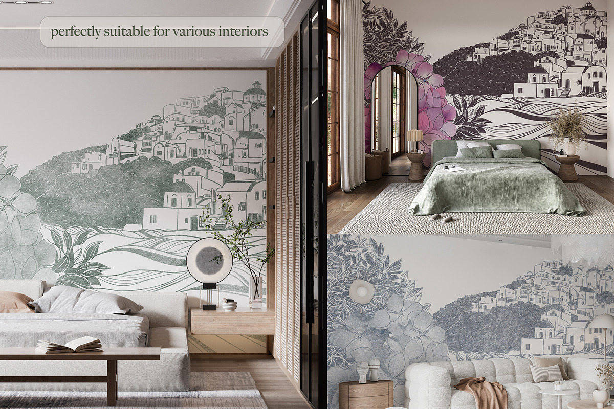 Hand Drawn Mediterranean Wallpaper, a Wallpaper Graphic by Nature.Of.Kate (Photo 7 of 13)