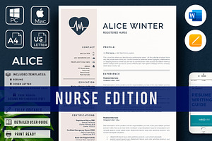 Nurse Resume, Cover L. + References