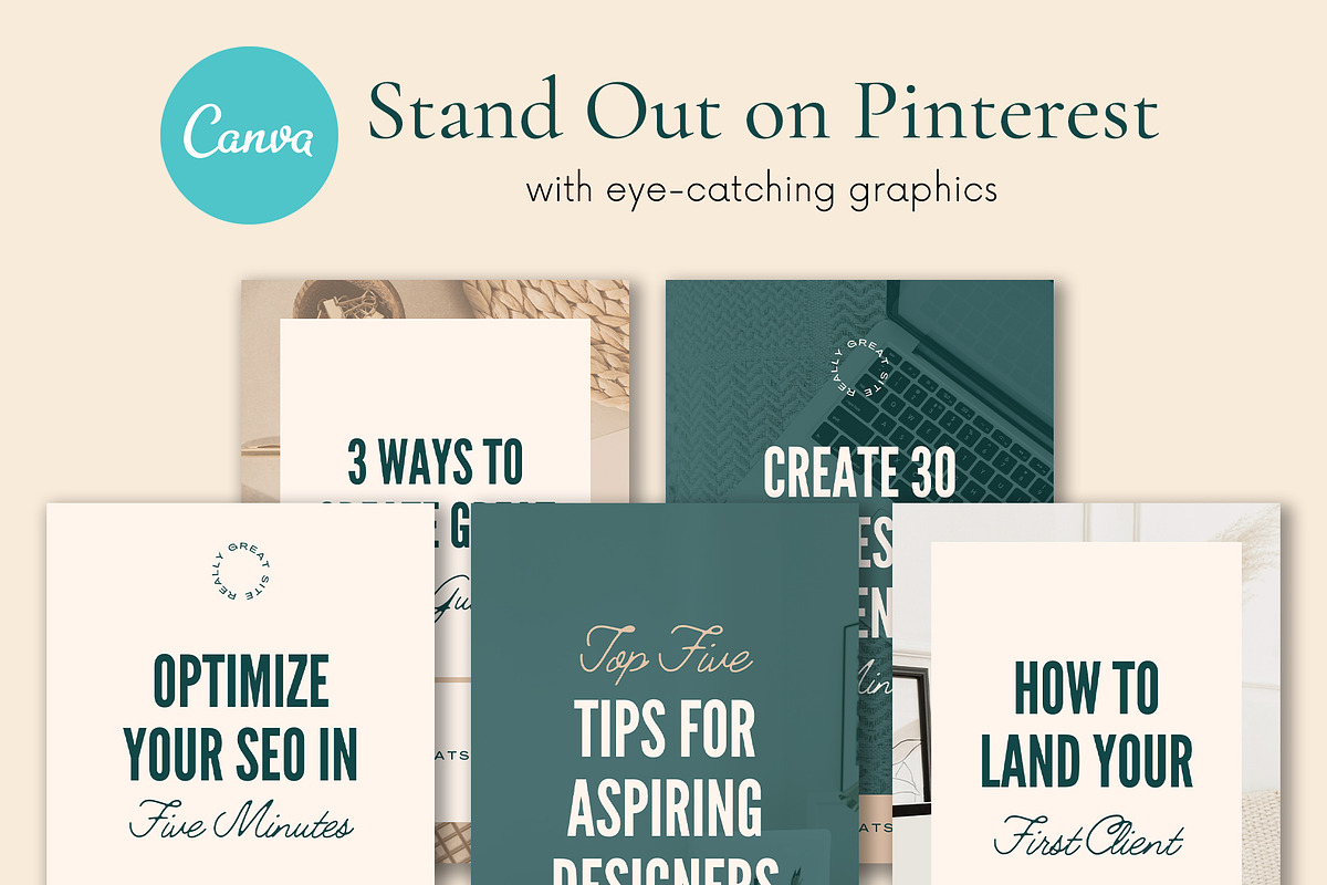 Elegant Pinterest Pin Templates, a Social Media Template by Roger Coles (Photo 2 of 7)