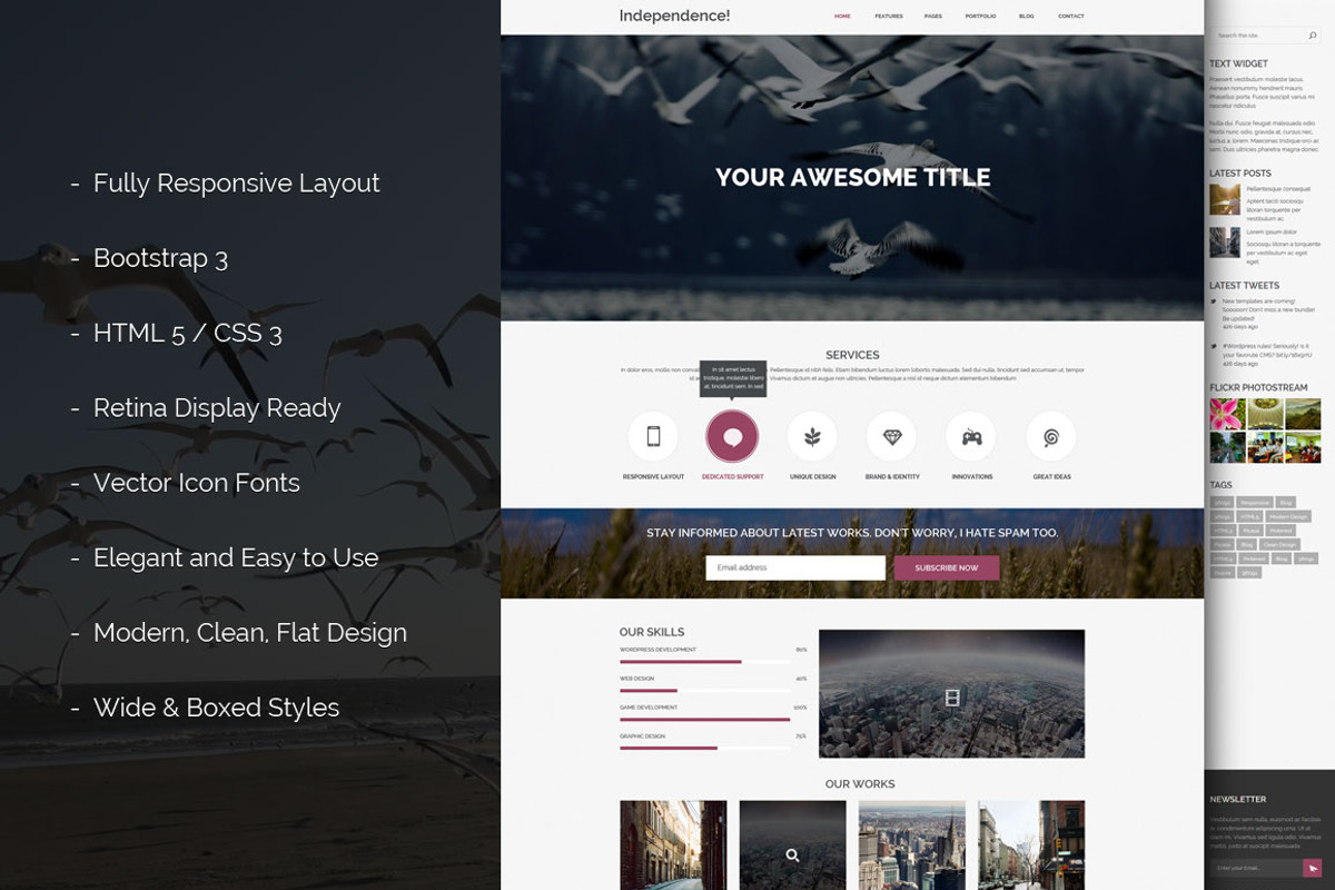 Independence Bootstrap Template, a Bootstrap Template by IceTemplates (Photo 1 of 4)