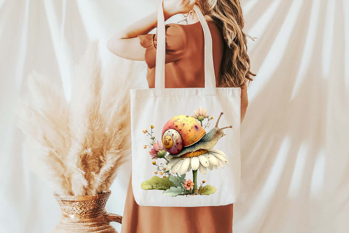 Whimsical Daisy Snail Clipart, a Seasonal Illustration by Designworld (Photo 9 of 10)