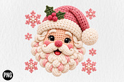 Pink Christmas Santa Crochet PNG, a Seasonal Illustration by CraftArtStudio (Thumbnail 1 of 4)