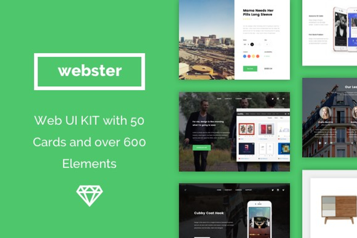 Webster Material UI Kit, an UI Kit Template by Designerbundle (Photo 1 of 2)