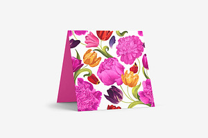 Bright Pattern Peony & Tulips