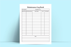 Maintenance KDP Interior Log Book