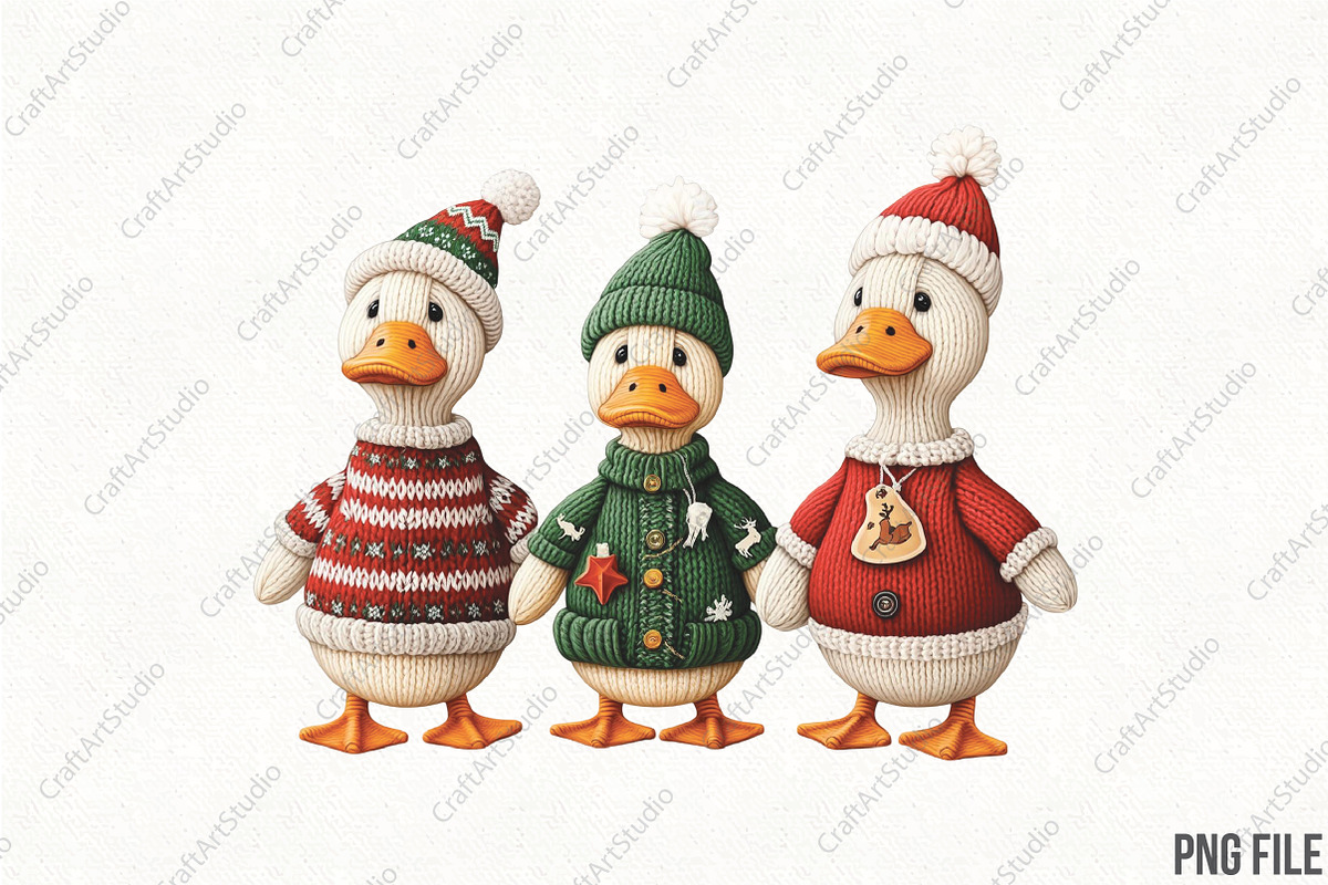 Crochet Christmas Goose PNG, an Illustration by CraftArtStudio (Photo 1 of 4)