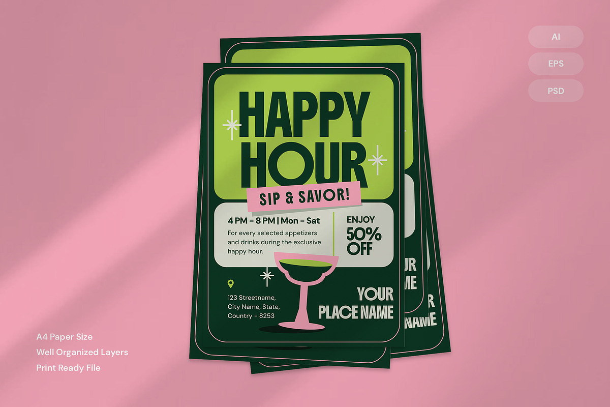 Happy Hour - Flyer preview 3