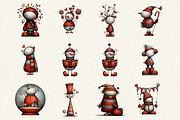 Whimsical Christmas Snowman Clipart, an Illustration by DreamCafeArt (Thumbnail 3 of 6)