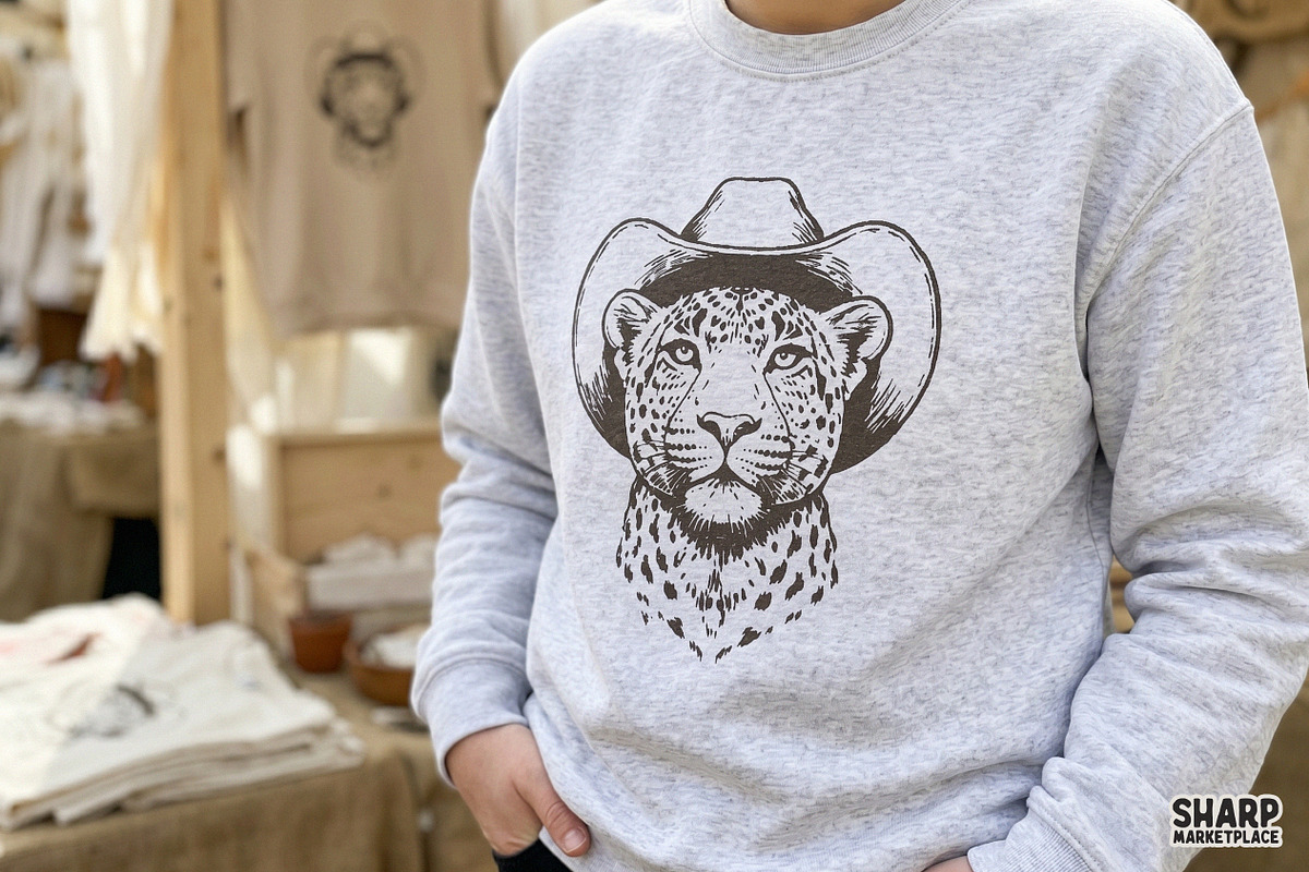 Cowboy Leopard Portrait In A Wide, an Object Graphic by SharpMarketplace