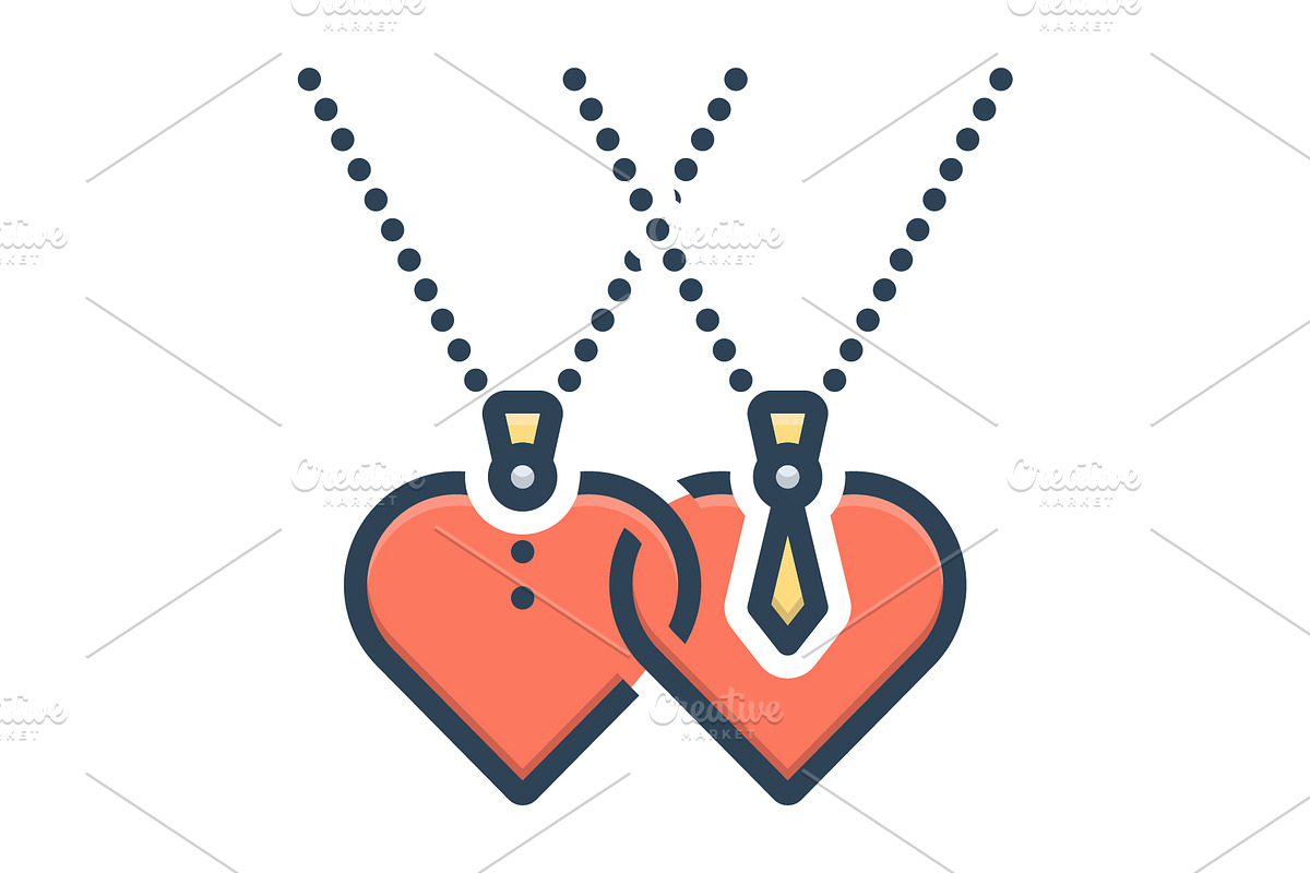 Love pendant color icon, a Duotone Icon by Creative priyanka