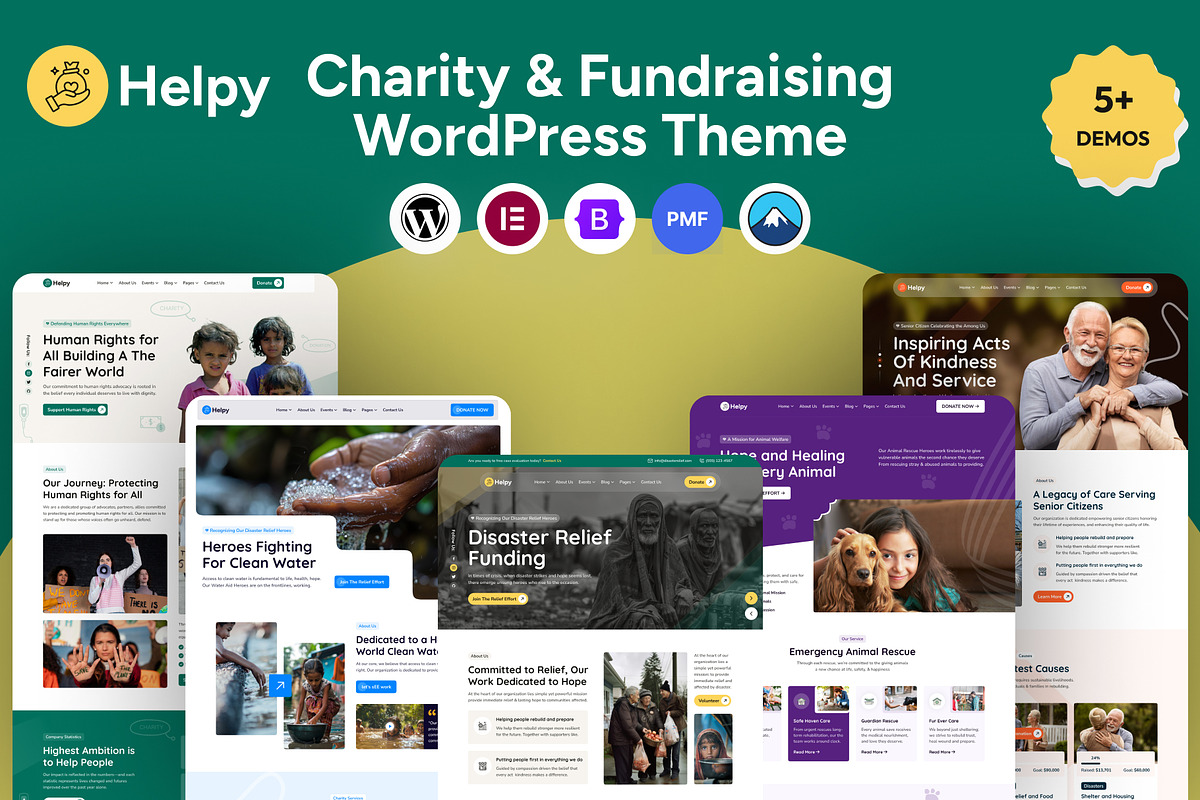 Helpy Charity WordPress Theme, a WordPress Template by FleexStudio (Photo 1 of 2)
