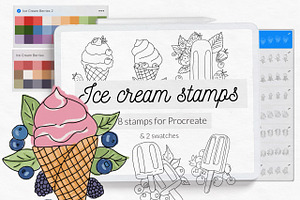 Summer Berries Ice Cream Stamps