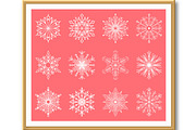 Snowflakes icon collection. Graphic, an Object Illustration by RODINA (Thumbnail 2 of 3)