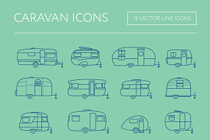 Caravan Icons, an Outline Icon by the cabin supply co