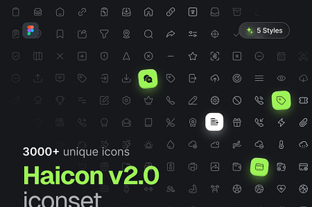 Haicon v2.0 - 3000+ Unique icon, a Solid Icon by keffidesign