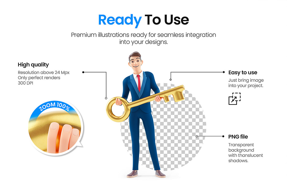 Businessman – Set of 50 Poses, a Person Illustration by 3DMask (Photo 2 of 6)
