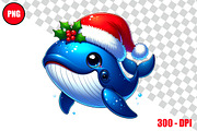 Christmas Whale Clipart Bundle Files, an Animal Illustration by taramija (Thumbnail 6 of 26)