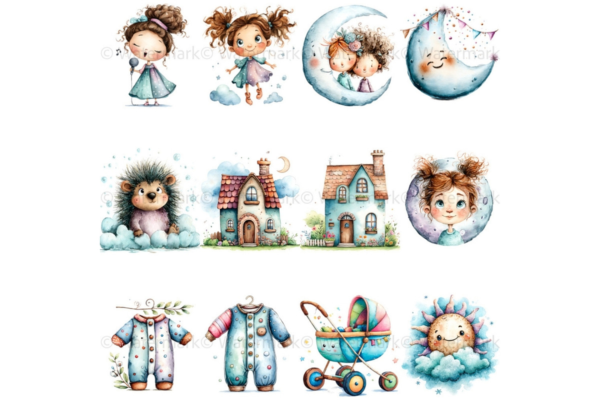 Baby Shower Watercolor Little Cutie, a Decorative Illustration by Nicole Branger Art (Photo 7 of 21)