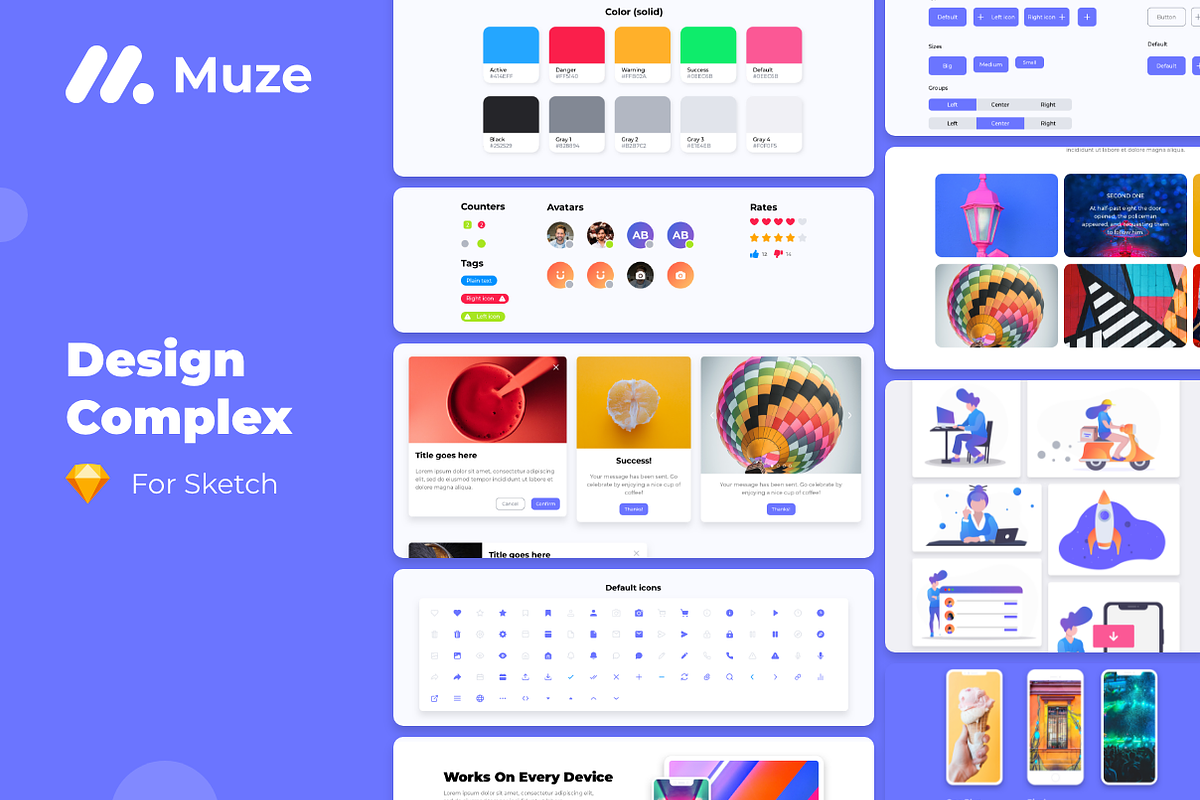Muze huge UI Kit, an UI Kit Template by Maxim Sirotyuk