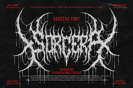 Sorcera Death Metal Font, a Blackletter Font by Fonday Studio