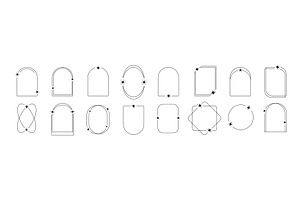 Star frame collection outline, an Illustration by skripnikbb