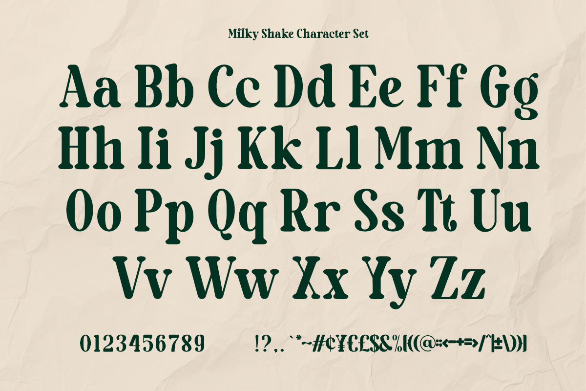 Milky Shake - Retro Serif Font, a Serif Font by Say Studio (Photo 13 of 14)