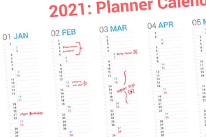 Calendar 2021 Vertical Design