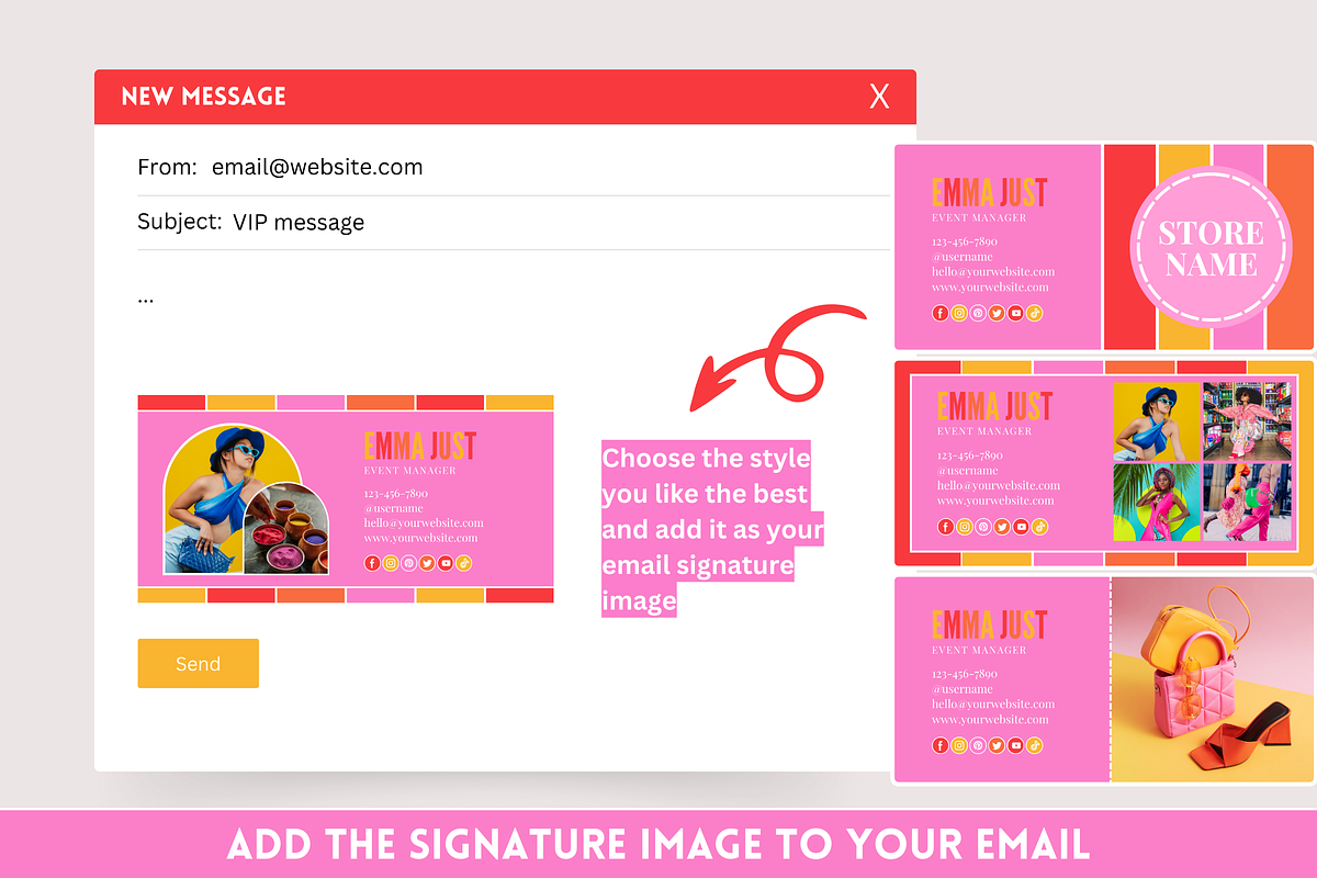 Colorful Email Signature Templates, an Email Template by SunshineStudioBoutique (Photo 4 of 9)