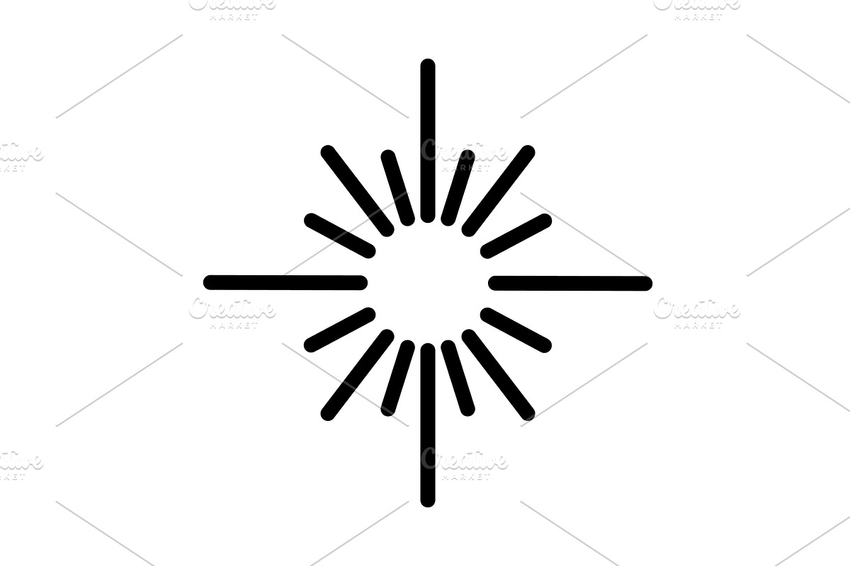 Radiant Sun Symbol with Rays, an Illustration by the8monkey