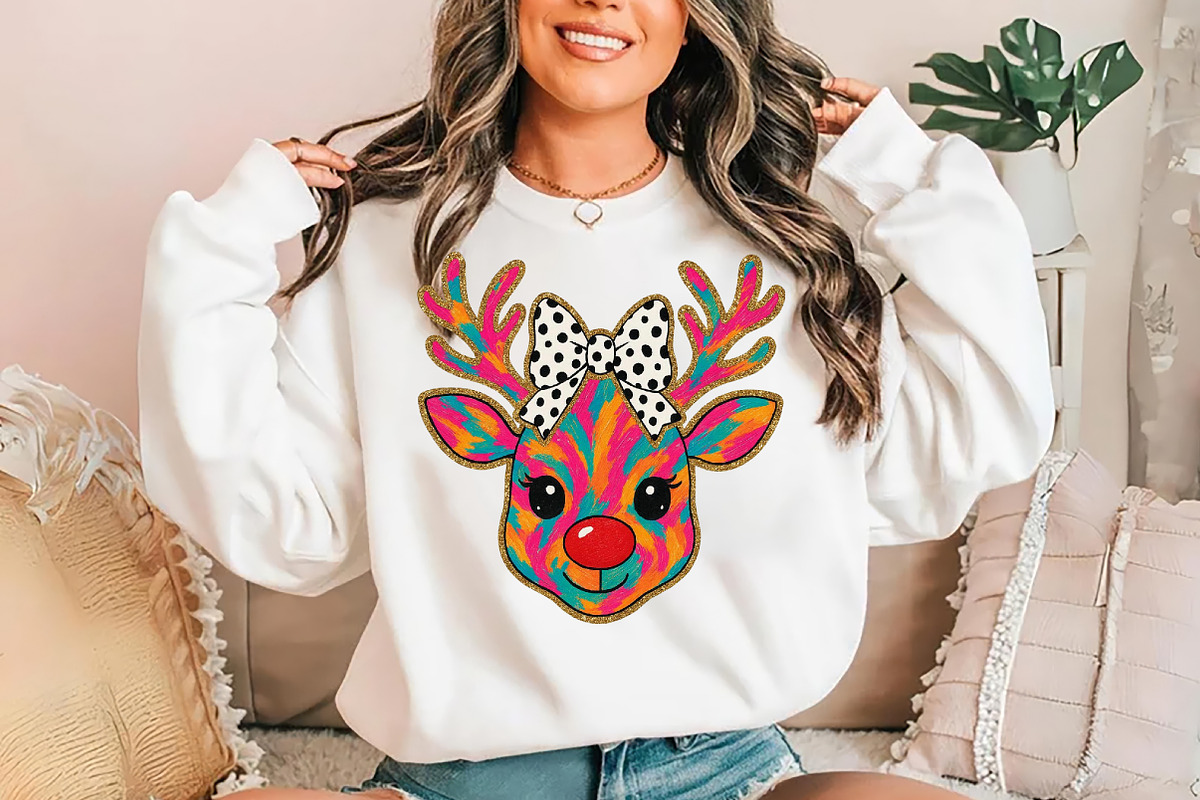 Brushstroke Reindeer Face Sublimatio, a Seasonal Illustration by YA Design (Photo 2 of 4)