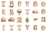 Watercolor Woodland Animals Clipart, an Illustration by Sublimation Artist (Thumbnail 3 of 7)