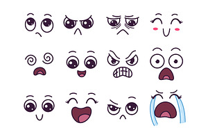 Comic cartoon emotions. Isolated, an Illustration by LadadikArt
