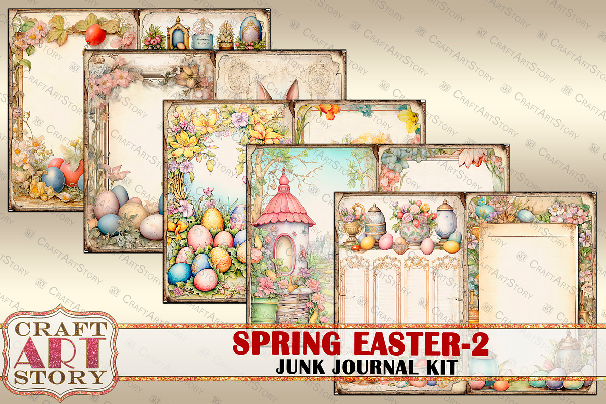 Spring Easter-2 junk journal Kit, a Person Illustration by CraftArtStory (Photo 3 of 6)