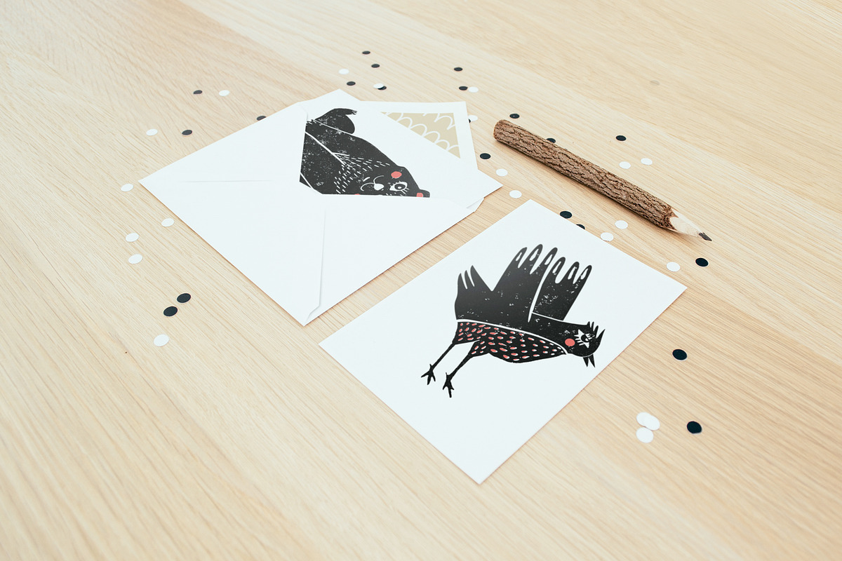CUTE ANIMALS | Linocut | Vintage, an Animal Illustration by Mii Lab (Photo 5 of 11)