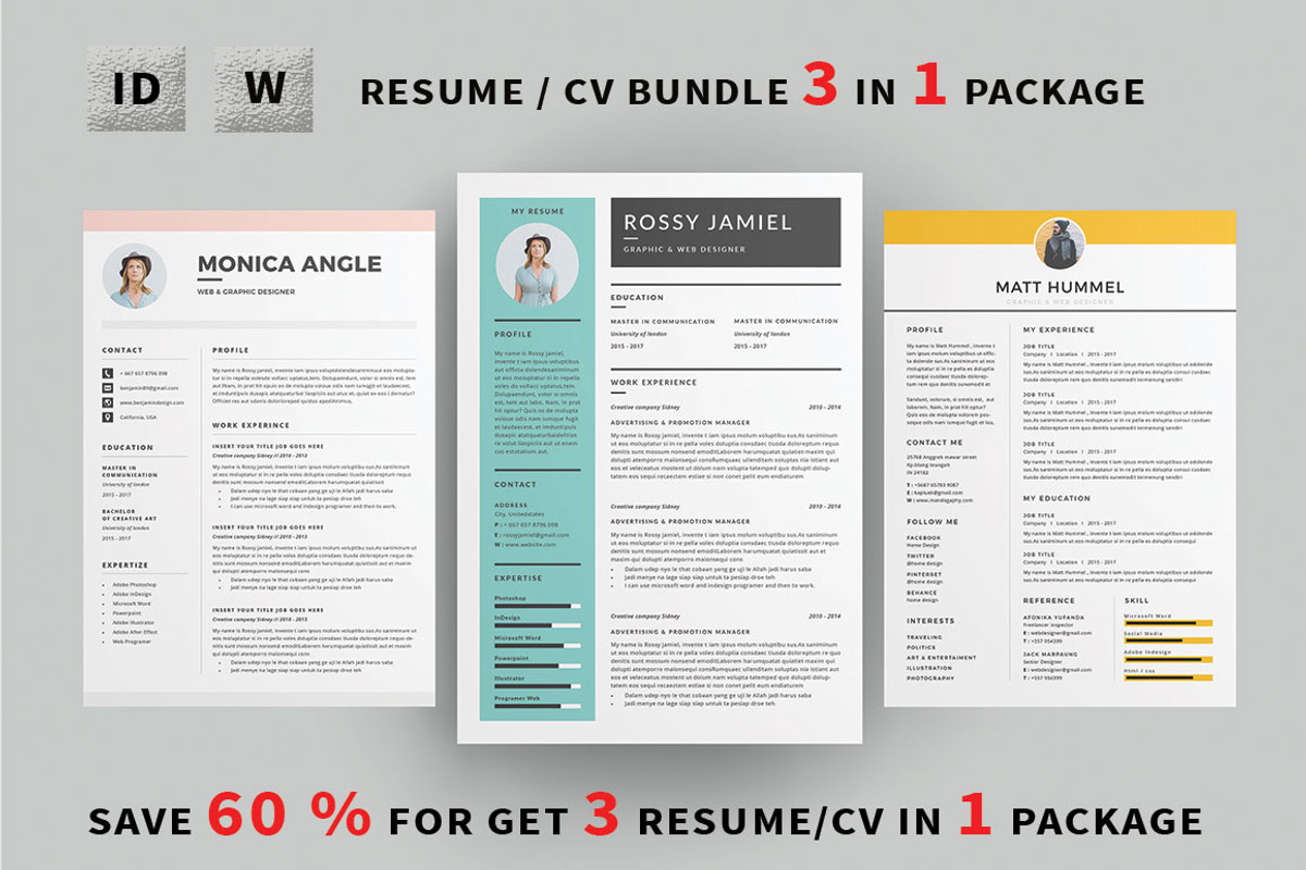 Resume/CV Bundle, a Resume Template by Occy Design (Photo 1 of 12)