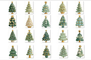 Whimsical Christmas Tree Clipart V.1, a Seasonal Illustration by V Design Creator (Thumbnail 4 of 9)
