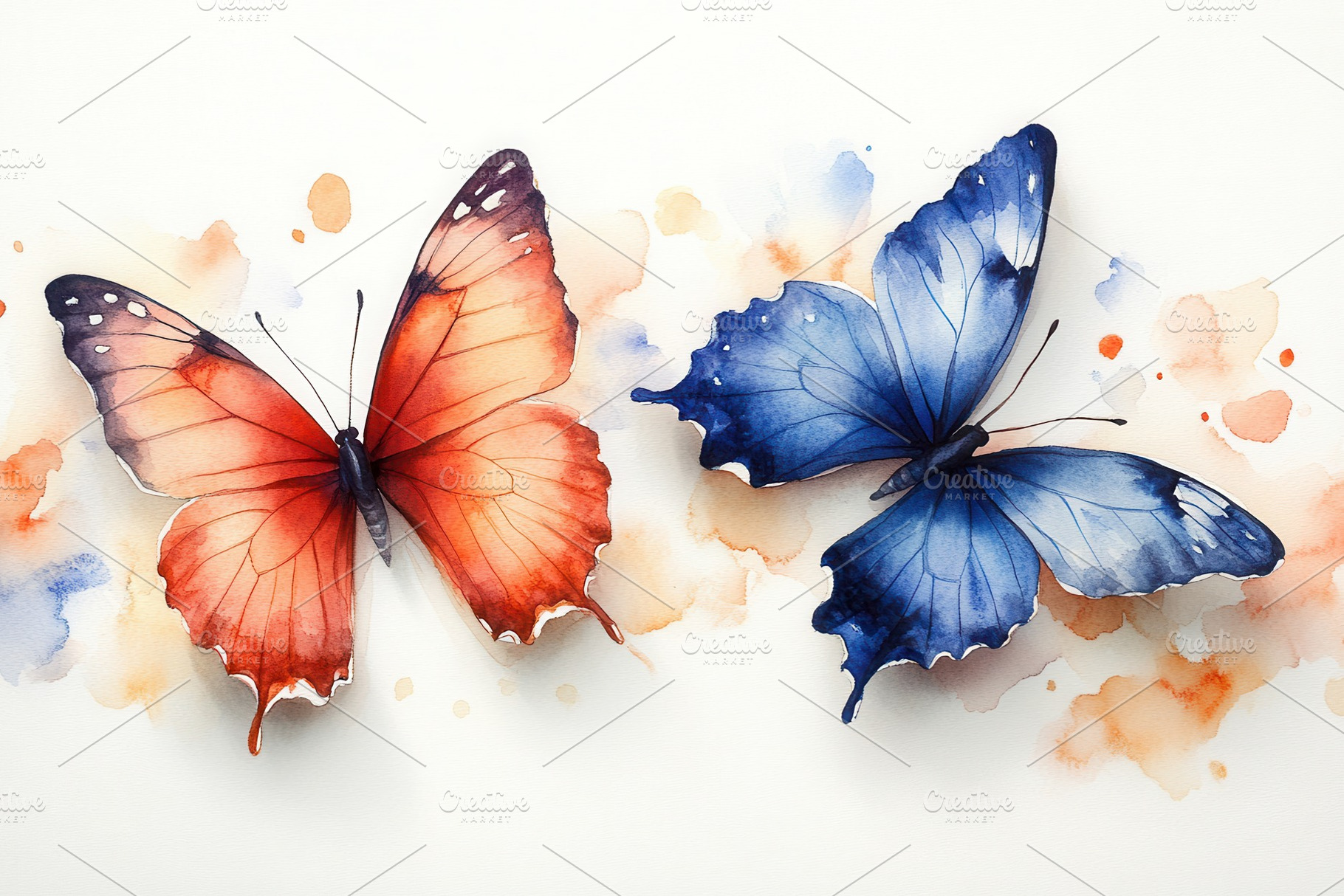 Colorful butterflies in artistic ill, a Photo by Tanuart