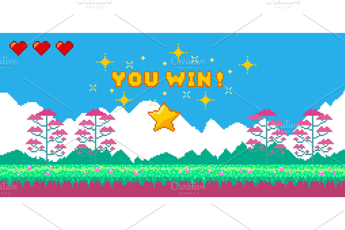 Pixel art game background, an Object Illustration by Things for designers