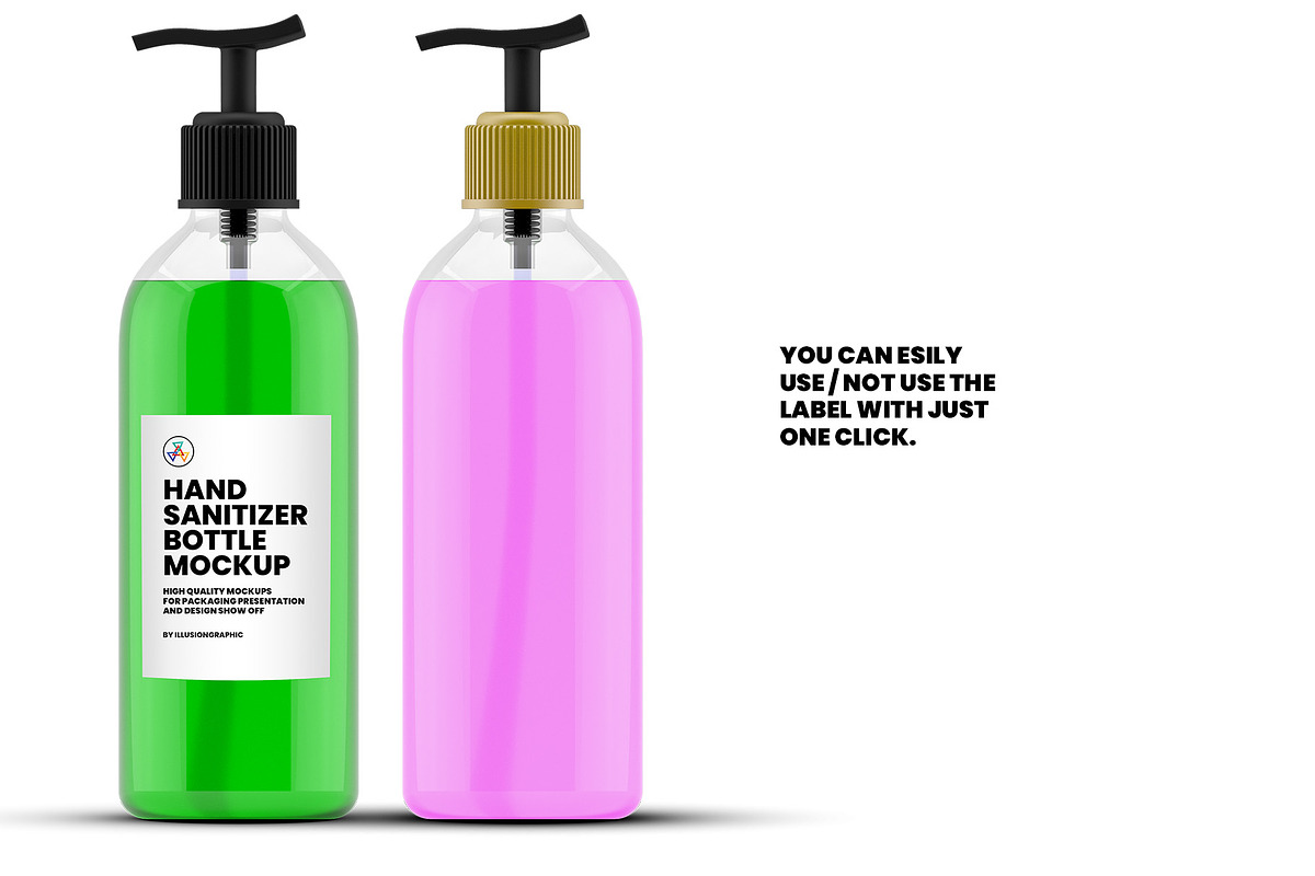 Hand Sanitizer Bottle Mockup, a Packaging Mockup by Illusiongraphic (Photo 6 of 9)